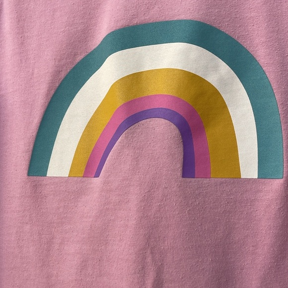 CAT & JACK UGC Girls Size Medium (7/8) short sleeve pink rainbow 🌈 shirt top - Picture 4 of 9